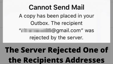 The Server Rejected One of the Recipients Addresses